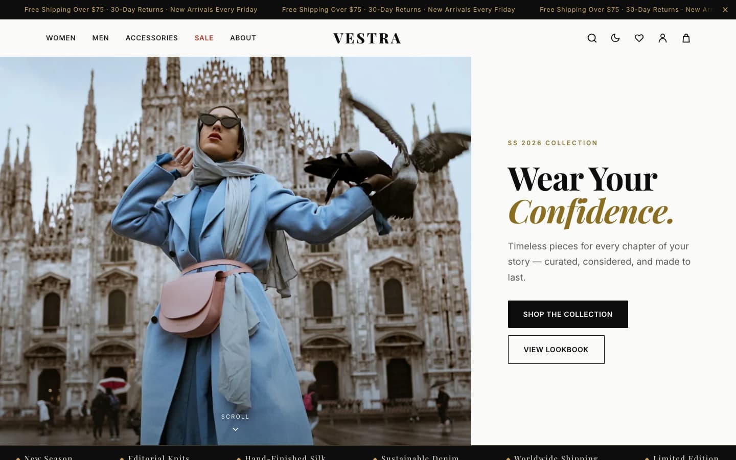 VESTRA — fashion storefront
