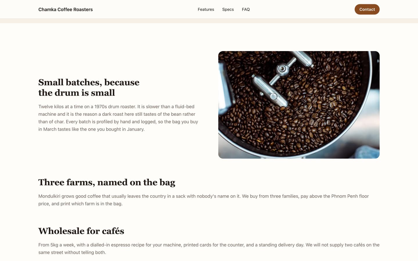 Chamka Coffee — roastery showcase - Screenshot 1