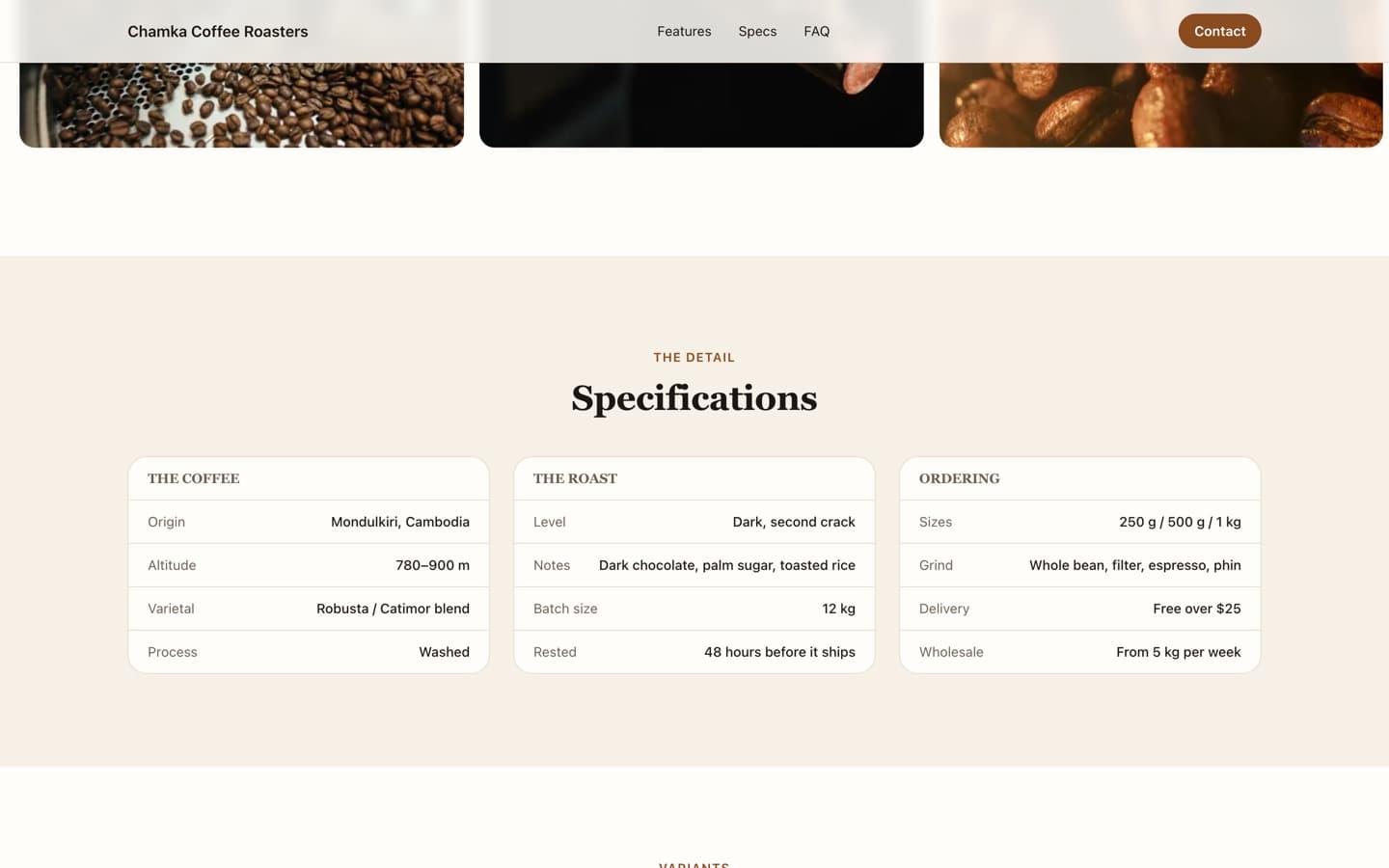Chamka Coffee — roastery showcase - Screenshot 2