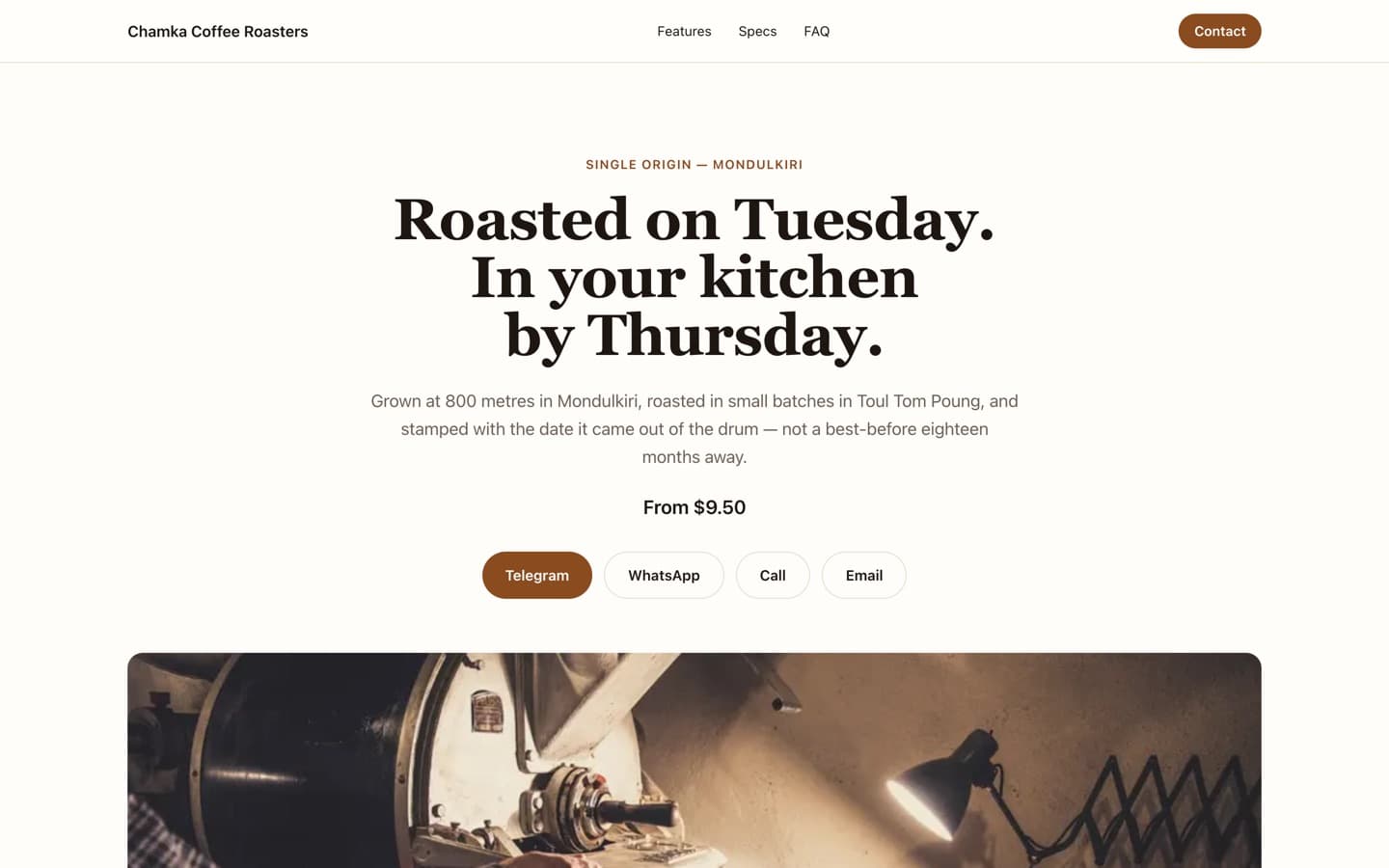 Chamka Coffee — roastery showcase