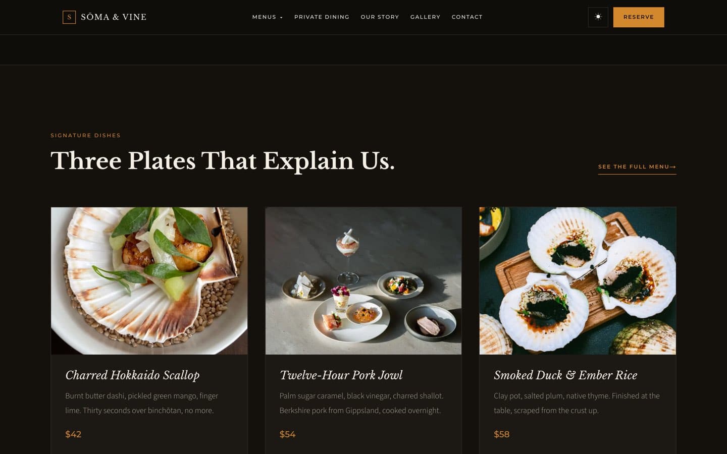 Sōma & Vine — fine dining - Screenshot 1